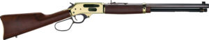 Henry H009BGL Side Gate Full Size 30-30 Win 5+1 20" Blued Steel Barrel, Polished Brass Receiver, Fixed American Walnut Stock