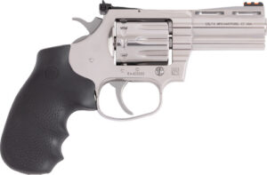 Colt Mfg KCOBRA22SP3RFO King Cobra 22 LR 10 Shot 3" Stainless Vent Rib Barrel, Stainless Cylinder & Frame, Black Rubber Grip