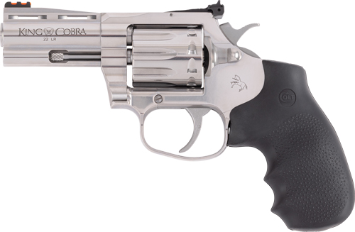 Colt Mfg KCOBRA22SP3RFO King Cobra 22 LR 10 Shot 3" Stainless Vent Rib Barrel, Stainless Cylinder & Frame, Black Rubber Grip - Image 2