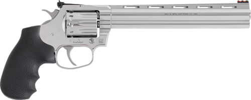 Colt Mfg KCOBRA22SP8RFO King Cobra Target 22 LR 10-Round Shot 8" Stainless Vent Rib Barrel, Stainless Steel Cylinder & Frame, Black Hogue Overmolded Grip, Exposed Hammer
