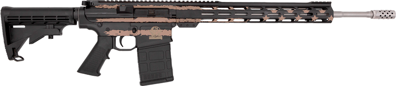 GLFA AR10 Rifle 6.5CM 20" S/S - BBL 10-SHOT DESERT FLAG