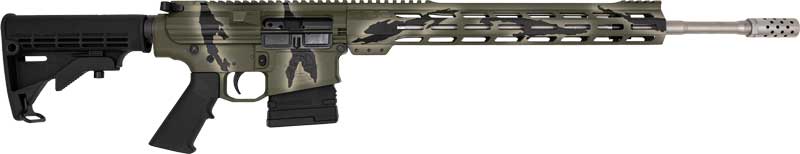 GLFA AR10 Rifle 6.5CM 20" S/S - BBL 10-SHOT PURSUIT Green Camo