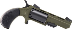North American Arms TGHMB Green Huntsman 22 WMR 5 Shot 2" OD Green Cerakote Heavy Vent Rib Barrel, OD Green Cerakote Steel Frame, Matte Black Cylinder, Black Cobblestone Rubber Grip, Exposed Hammer