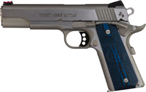 COLT COMPETITION .45 ACP 5" 8-Round - Stainless BLUE G10 GRIPS