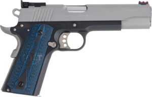 Colt Mfg O5970GCLTT Gold Cup Lite 45 ACP 8+1 5" Stainless National Match Barrel, Brushed Stainless Serrated Slide, Black/Stainless Stainless Steel Frame w/Beavertail, Blue Scalloped Checkered G10 Grip