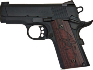 Colt Mfg O7802XE Defender Compact Frame 9mm Luger 8+1 3" Black Steel Barrel, Blued Serrated Steel Slide, Matte Black Cerakote Aluminum Frame w/Beavertail, Black Cherry Tactical G10 Grip, Ambidextrous