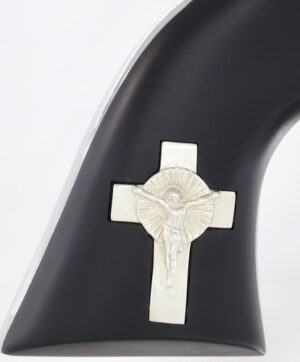 CIMARRON HOLY SMOKER 45LC FS - 4.75" WHITE/SILVER CROSS Black
