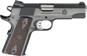 Springfield Armory PX9418 1911 Garrison 45 ACP 7+1 4.25" Stainless Match Grade Barrel, Blued Serrated Carbon Steel Slide & Frame w/Beavertail, Thinline Wood Grip