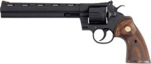 Colt Mfg PYTHONBM8WTS Python 357 Mag/38 Special 6 Shot 8" Matte Blued Vent Rib Carbon Steel Barrel, Cylinder & Frame, Wood Grip, Exposed Hammer
