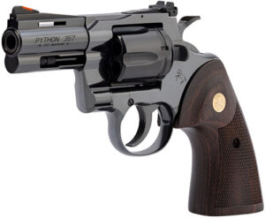 Colt Mfg PYTHONBP3WTS Python 357 Mag/38 Special 6 Shot 3" Blued Carbon Steel Vent Rib Barrel, Cylinder & Frame, Wood Grip, Exposed Hammer
