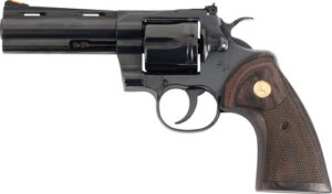 Colt Mfg PYTHONBP4WTS Python Target 357 Mag/38 Special 6 Shot 4.25" Matte Black Carbon Steel Recessed Target Vent Rib Barrel, Cylinder & Frame, Walnut w/Medallion Grip, Exposed Hammer