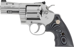 Colt Mfg PYTHONSP3NS Python Combat Elite 357 Mag/38 Special 6 Shot 3" Stainless Steel Recessed Target Crown Vent Rib Barrel, Cylinder & Frame, Black G10 Grip w/Colt Medallion, Exposed Hammer