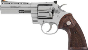 Colt Mfg PYTHONSP5WTS Python 357 Mag/38 Special 6 Shot 5" Stainless Recessed Target/Vent Rib Barrel, Stainless Cylinder & Frame, Walnut w/Colt Medallion Grip