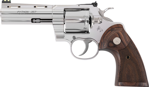 Colt Mfg PYTHONSP6WFTG Python Target 357 Mag 38 Special 6 Shot 6" Stainless Recessed Target Vent Rib Barrel, Cylinder & Frame, Walnut w/Medallion Grip, Exposed Hammer - Image 2