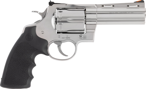 Colt Mfg ANACONDASP4RTS45C Anaconda 45 Colt (Long Colt) 6-Round Shot 4.25" Stainless Vent Rib Barrel, Cylinder & Frame, Black Grip