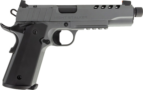 Tisas 1911 Night Stalker SF Handgun 9mm Luger 9-Round Magazine(2) 5" Threaded Barrel Grey Cerakote Finish