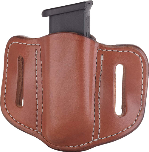 1791 Gunleather MAG12CBRA MAG1.2 Single Mag Holster Classic Brown Leather Belt Slide Compatible w/ Double Stack Ambidextrous