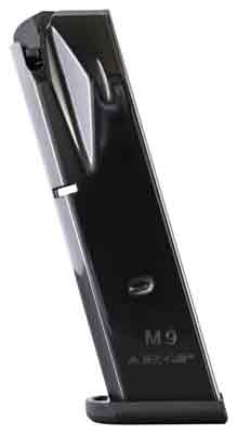 Mec-Gar MGPB9215B Standard 15-Round Flush 9mm Luger, Fits Beretta 92FS/M9/92G/92X Blued Carbon Steel