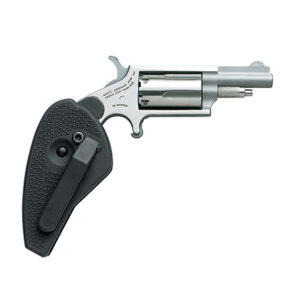 North American Arms 22MCHG Mini-Revolver 22 LR/22 WMR 5 Shot 1.63" Stainless Steel Barrel, Frame & Cylinder, Black Synthetic Holster Grip, Exposed Hammer