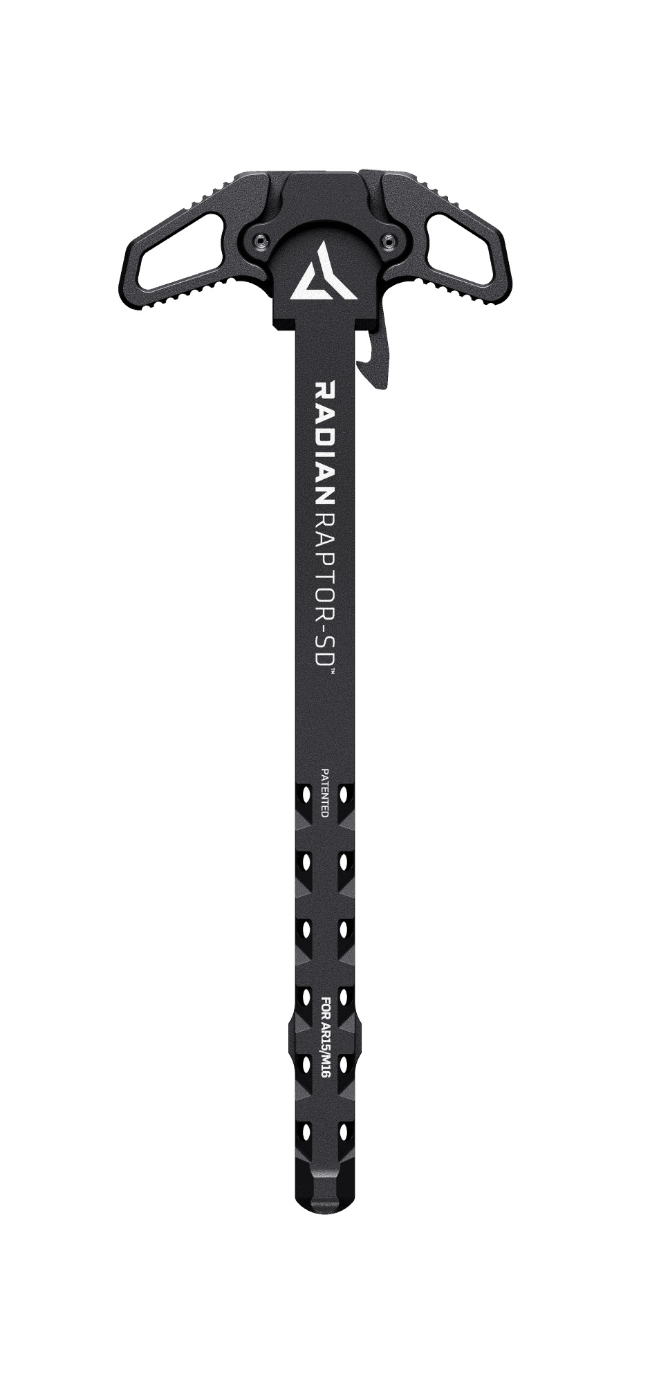Radian Weapons R0012 Raptor SD Ambi Charging Handle, Black, Gas Ported Shaft, Fits Mil-Spec AR-10/SR-25 Platform