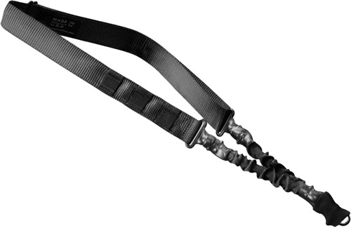Phase 5 Weapon Systems SLGBLK Single Point Sling Black Nylon Strap w/Elastic Shock-Cord 24.50-33.50" OAL Adjustable Bungee