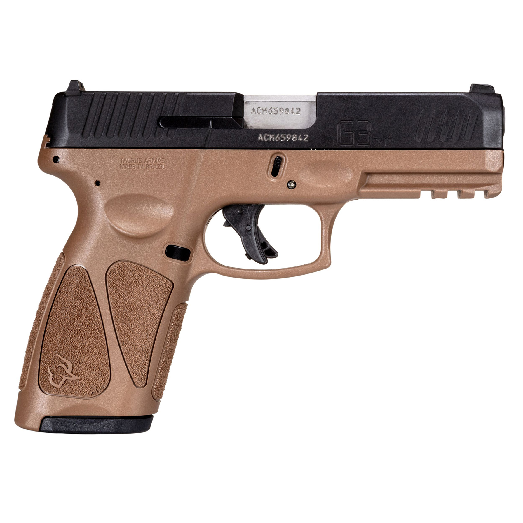 Taurus 1-G3B941B G3 Full Size Frame 9mm Luger 17+1 4" Stainless Steel Barrel, Black Stainless Steel Serrated Slide, Brown Polymer Frame w/Picatinny Rail