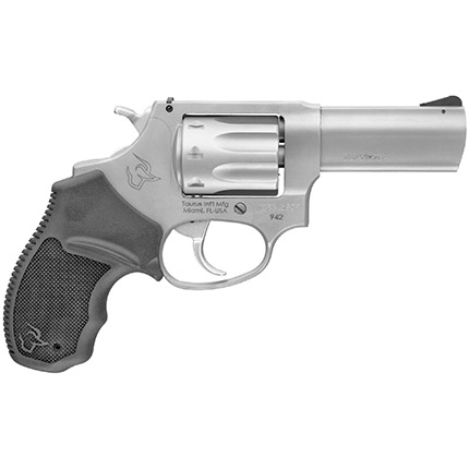 Taurus 2942039 942 22 LR 8-Round 3" Barrel, Overall Matte Finish Stainless Steel & Finger Grooved Black Polymer Grip