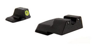 Trijicon 600895 HD XR Night Sight Set Green Tritium/Yellow Outline Front, Green Tritium Rear, Black Frame, Fits H&K VP9/45C/45C Tactical/P30/P30L/P30SK