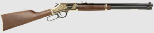 Henry H006GD Side Gate Deluxe 44 Mag/44 Special 10+1 20" Blued Octagon Barrel, Engraved Polished Brass Rec, Semi-Fancy American Walnut Stock, Adj. Sight