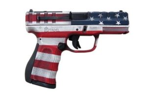 Citadel CITCP9USA Centurion CP9 Compact Frame 9mm Luger 14+1, 4" Black Steel Barrel, American Flag Cerakote Optic Ready/Serrated Steel Slide, Polymer Frame & Grip
