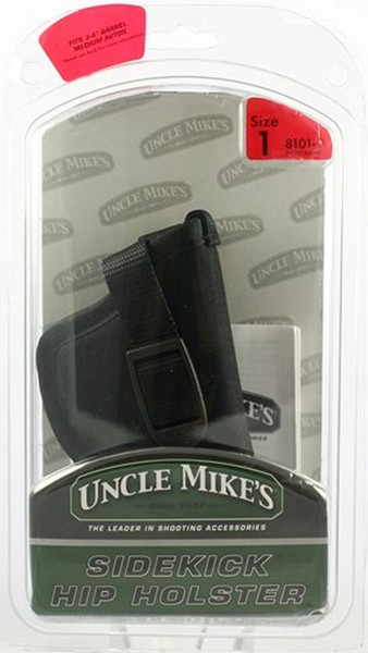 Uncle Mike's Sidekick Hip Holster for 3" - 4" Barrel Medium Autos Black RH