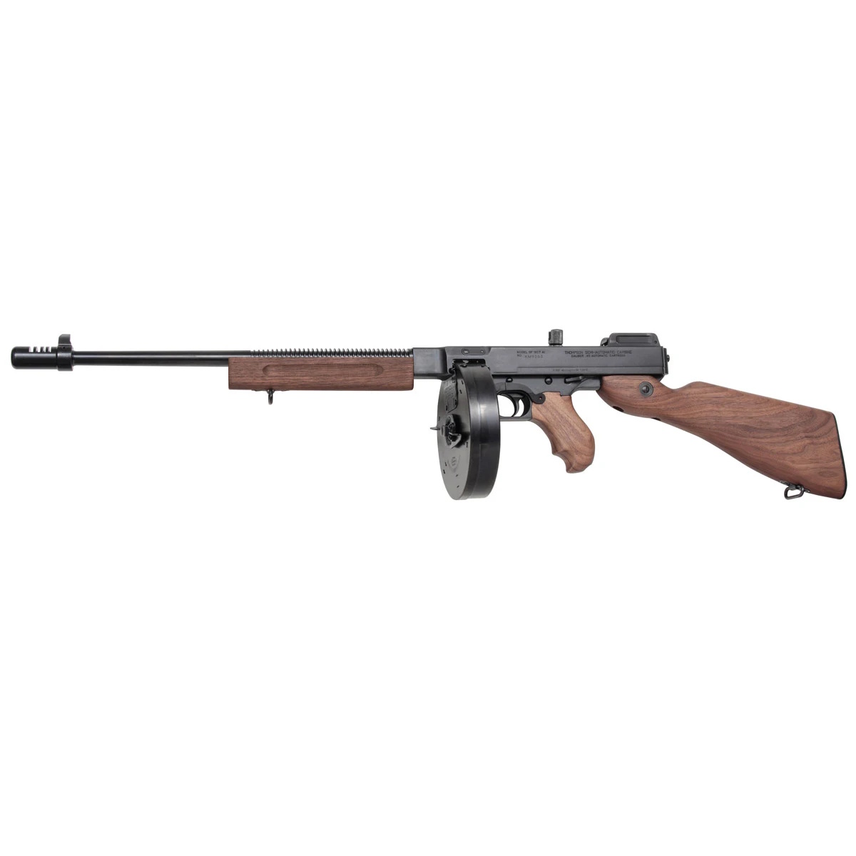 Thompson T1DH 1927A-1 Deluxe 45 ACP Caliber with 18" Barrel, 10+1 Capacity (Drum), Color Case Hardened Metal Finish, American Walnut Wood Stock Grip Right Hand
