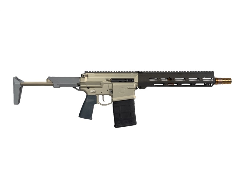 Q LLC BOOMBOX8612INSBR Boombox 8.6 Blackout 20+1 12" Bead Blasted Tapered Threaded Barrel, Black Anodized Picatinny Rail Aluminum Receiver, Adj Folding Stock, Reptilia CQG-NB Grip