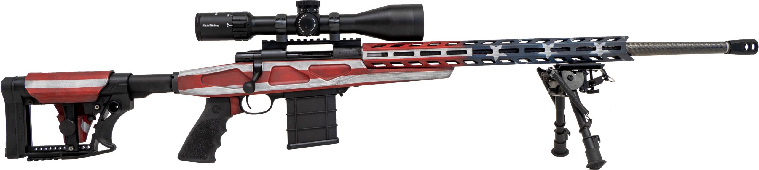 Howa M1500 Flag APC Chassis Rifle 6.5 Creedmoor 10-Round Magazines(3) 24" Threaded Barrel 2 Grips