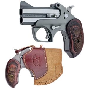 Bond Arms BAGR Grizzly 45 Colt (LC)/410 Gauge 2-Round 3" Stainless Steel Double Barrel & Frame, Rebounding Hammer, Blade Front/Fixed Rear Sights, Rosewood Grips, Manual Safety