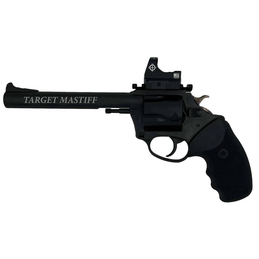 Charter Arms 64465 Mastiff Target Large Frame 44 Special 5 Shot, 6" Black Nitride Stainless Steel Barrel, Cylinder & Frame, Black Rubber Grip, Sightmark Micro Optic, Exposed Hammer