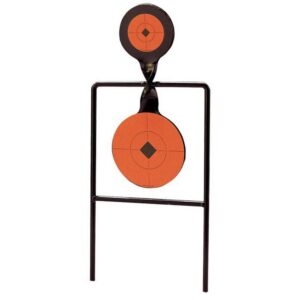 Birchwood Casey 46344 World of Targets Super Double Mag Spinner 4.50"/6" Handgun Black/Orange Steel Circle w/Crosshair & Diamond 0.37" Thick Standing