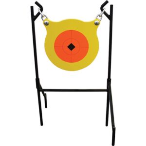 Birchwood Casey 47330 World of Targets Boomslang Pistol/Rifle Orange/Yellow AR500 Steel Gong Standing Includes Gong/Metal Stand