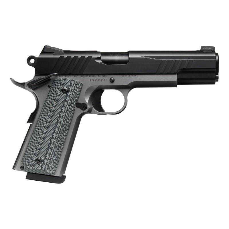 Savage Arms 67206 1911 Government 9mm Luger 10+1 5" Black Stainless Steel Barrel, Black Nitride Serrated Stainless Steel Slide, Stainless Steel Frame w/Beavertail, Black/Gray VZ Grip