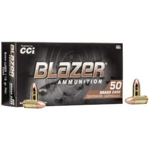 CCI 5200 Blazer Brass Handgun 9mmLuger 115gr Full Metal Jacket 50 Per Box/20 Case