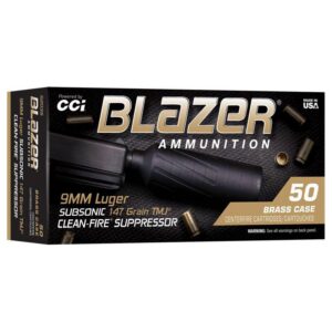 CCI 9mm 147GR BLZBRSS TMJ 50-Round