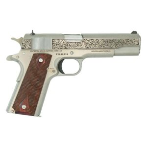 Colt Government Model "Filigree Frame and Barrel" Handgun .45 ACP 7-Round Magazine 5" Barrel Stainless Frame