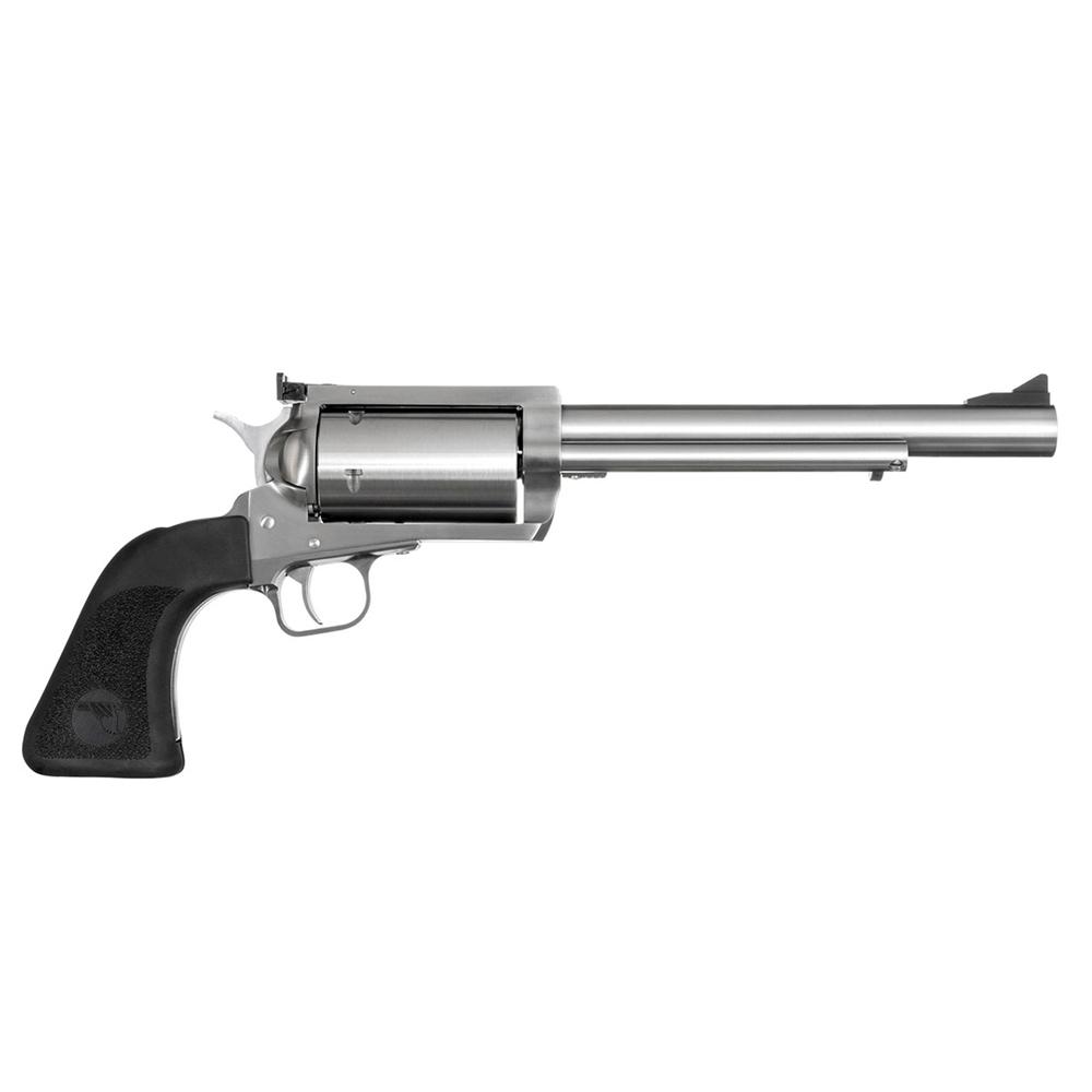 Magnum Research BFR45707 BFR Long Cylinder Large Frame 45-70 Gov 5 Shot, 7.50" Brushed Stainless Steel Barrel, Cylinder & Frame, Black Hogue Rubber Grip, Exposed Hammer