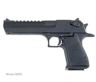 Magnum Research DE357 Desert Eagle Mark XIX 357 Mag Caliber with 6" Picatinny Rail Barrel, 9+1 Capacity, Overall Black Finish Carbon Steel, Beavertail Frame, Serrated Slide & Rubber Grip
