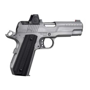 Ed Brown FX2SS FX2 45 ACP 7+1 4.25" Recessed Crown Barrel, Stainless Steel Engraved American Flag/Serrated Slide, Stainless Steel Frame, Trijicon RMRcc 3.25 MOA Sight