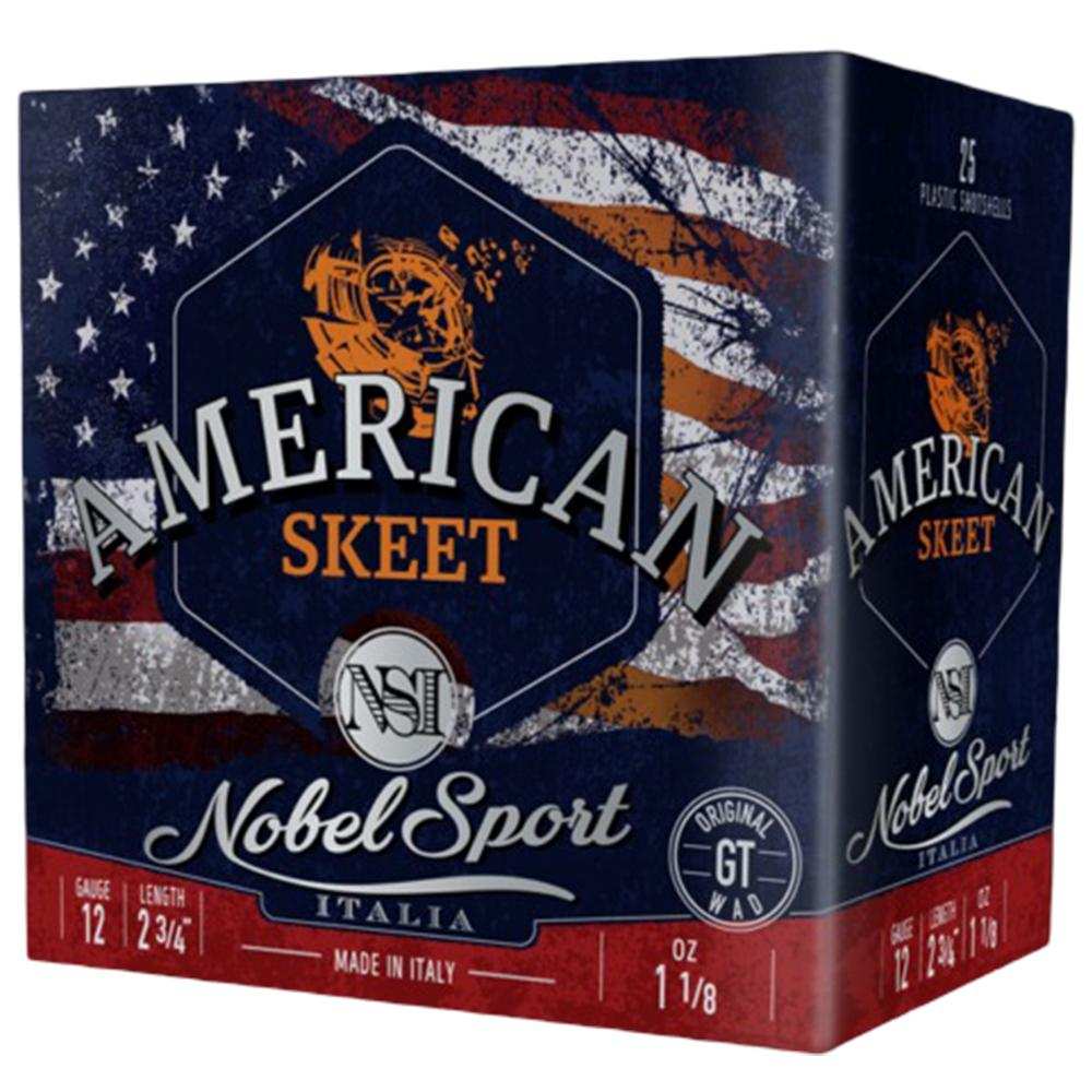 Nobel Sport Target American Trap Shotshells 12 Gauge 2-3/4" 1-1/8oz 1200fps #9 25/ct