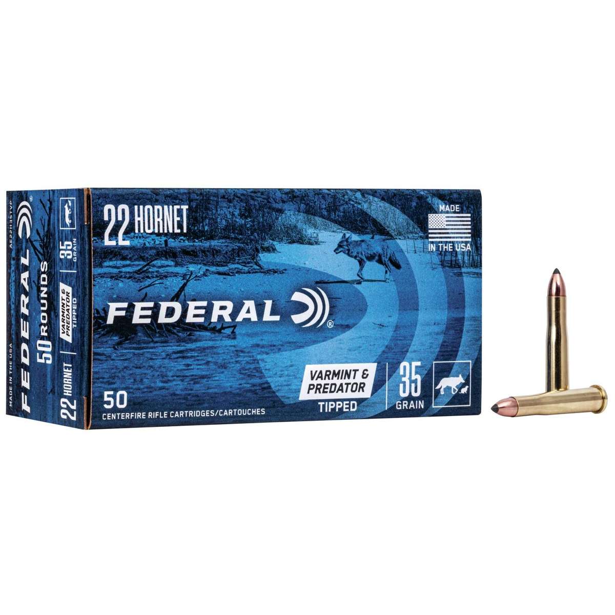 FEDERAL AE 22 HORNET 35GR - TIPPED VARMINT 50-Round 10BX/CS