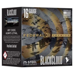 Federal Black Cloud Waterfowl Shotshells 16ga 2-3/4" 7/8oz 1450fps #2 25/ct