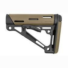 Hogue 15340 OverMolded Collapsible Buttstock made of Synthetic Material with Black Finish & Flat Dark Earth OverMolded Rubber for AR-15, M16, M4 with Mil-Spec Buffer Tube (Tube Not Included)