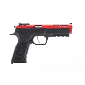 Tanfoglio TFFORCE22 Force 22 LR 10+1 4.40" Stainless Steel Barrel, Red Ported Slide, Black Polymer Frame w/Beavertail & Picatinny Rail, Black Textured Grip